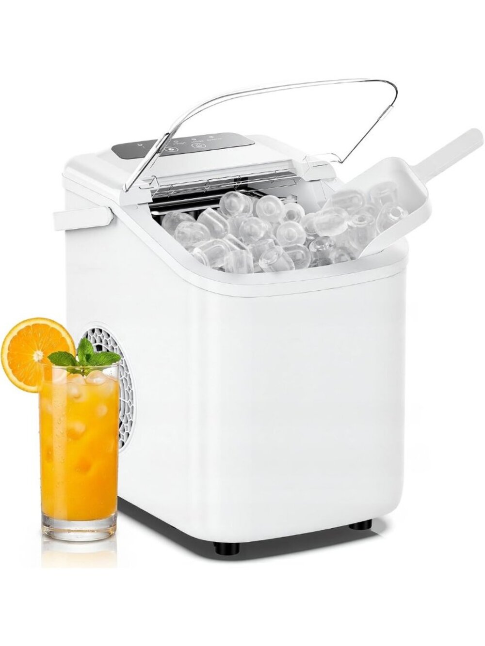 Portable Ice Maker Machine - 26lbs Daily, 9 Bullet Cubes, Auto-Cleaning, Ideal